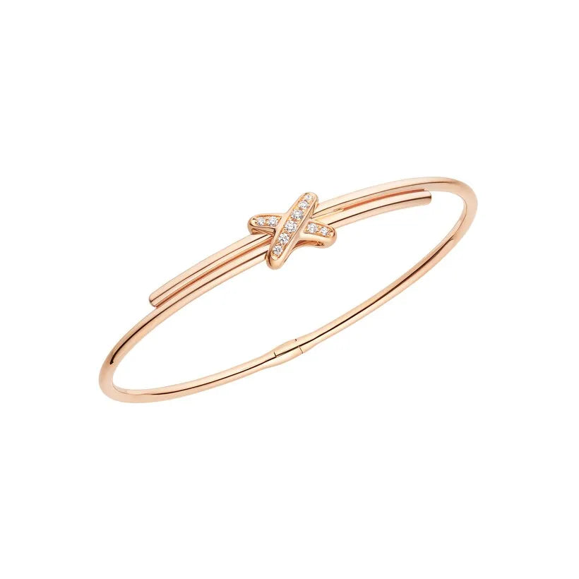 Rose Gold X Motif Diamond Bracelet