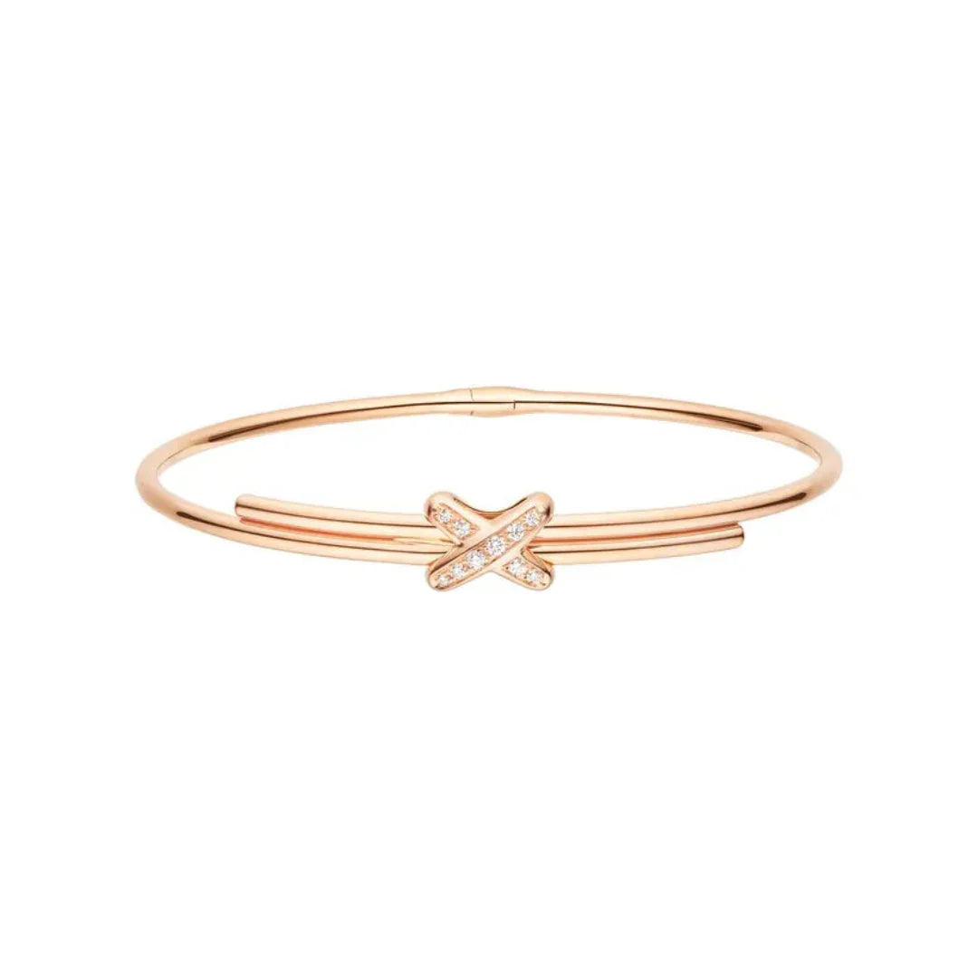 Rose Gold X Motif Diamond Bracelet