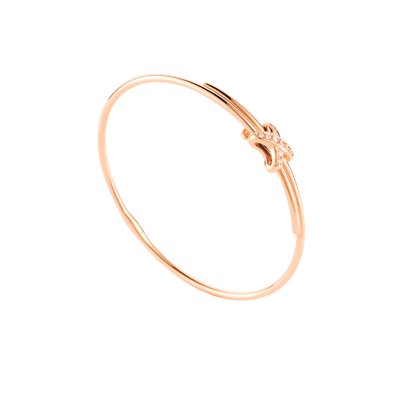 Rose Gold X Motif Diamond Bracelet