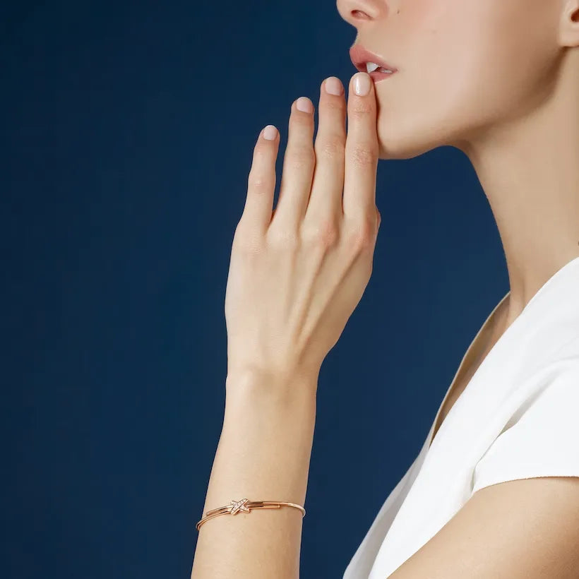 Rose Gold X Motif Diamond Bracelet