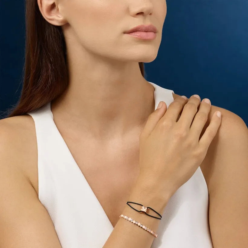 Hexagon Diamond Bangle Bracelet Rose Gold with Diamonds