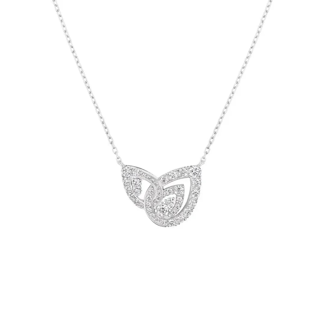 White Gold Celtic Knot Pendant Necklace With Diamonds