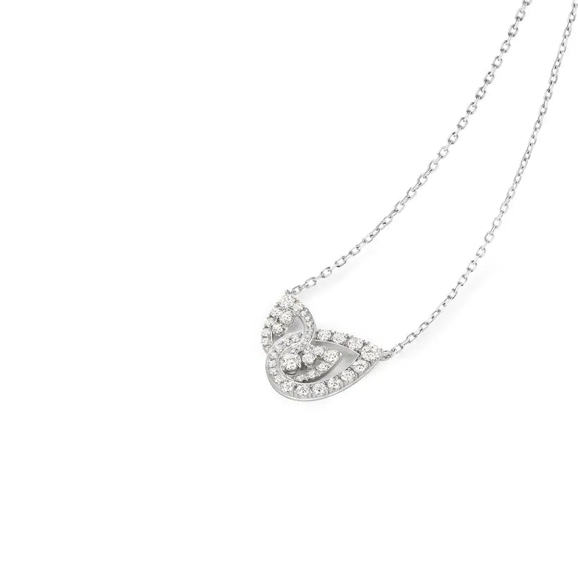 White Gold Celtic Knot Pendant Necklace With Diamonds
