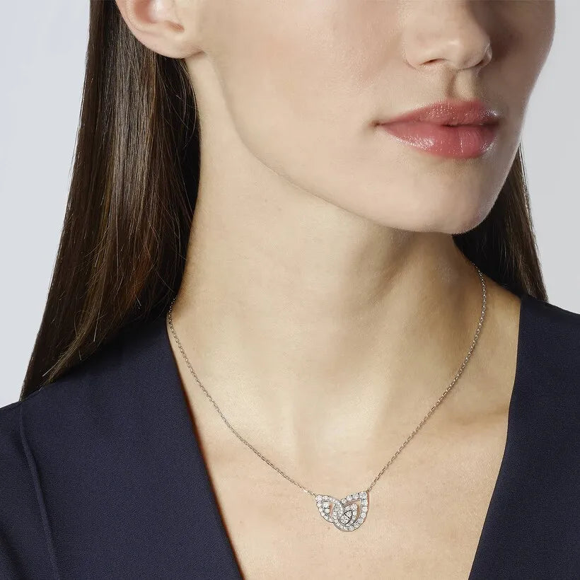 White Gold Celtic Knot Pendant Necklace With Diamonds