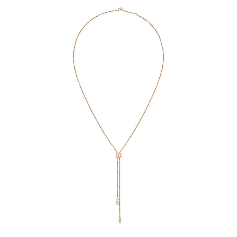 Rose Gold Lariat Necklace with Diamonds
