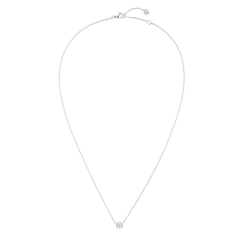 White Gold Hexagon Solitaire Pendant Necklace