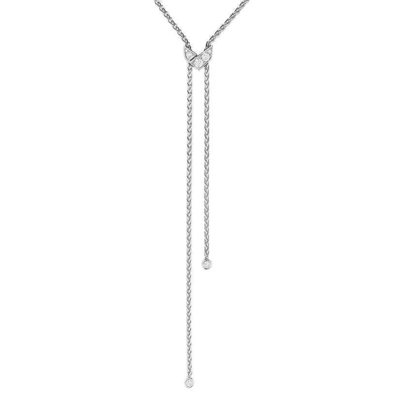 Pavé Teardrop Pendant Necklace White Gold