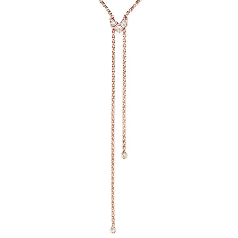 Pavé Teardrop Pendant Necklace Rose Gold