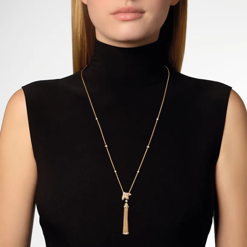 Tassel Drop Pendant Necklace Yellow Gold