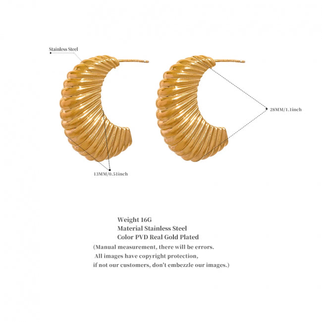 Golden Stud Statement Earrings