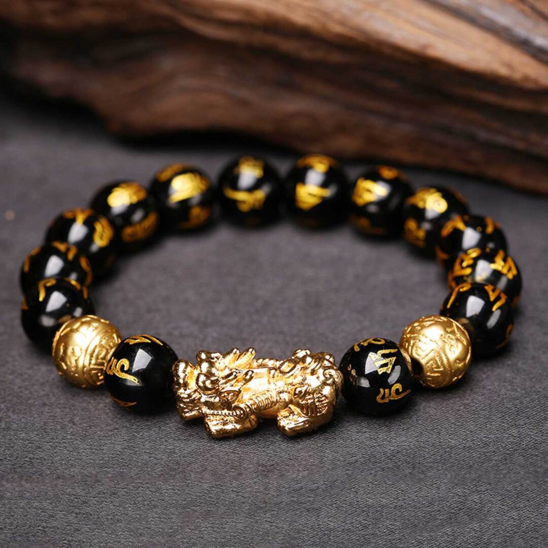 FENG SHUI BLACK OBSIDIAN WEALTH BRACELET
