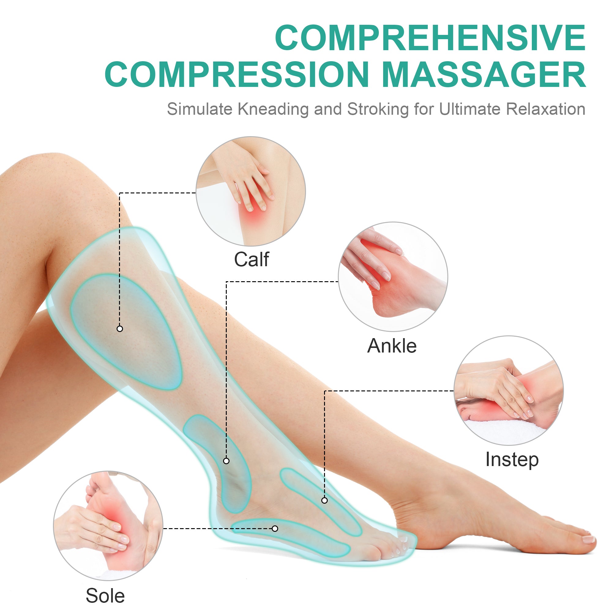 Air Compression Leg Massager for Circulation