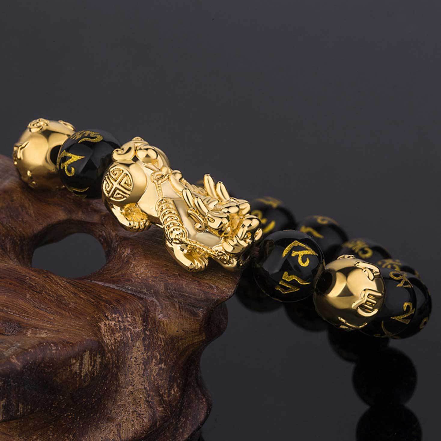 FENG SHUI BLACK OBSIDIAN WEALTH BRACELET