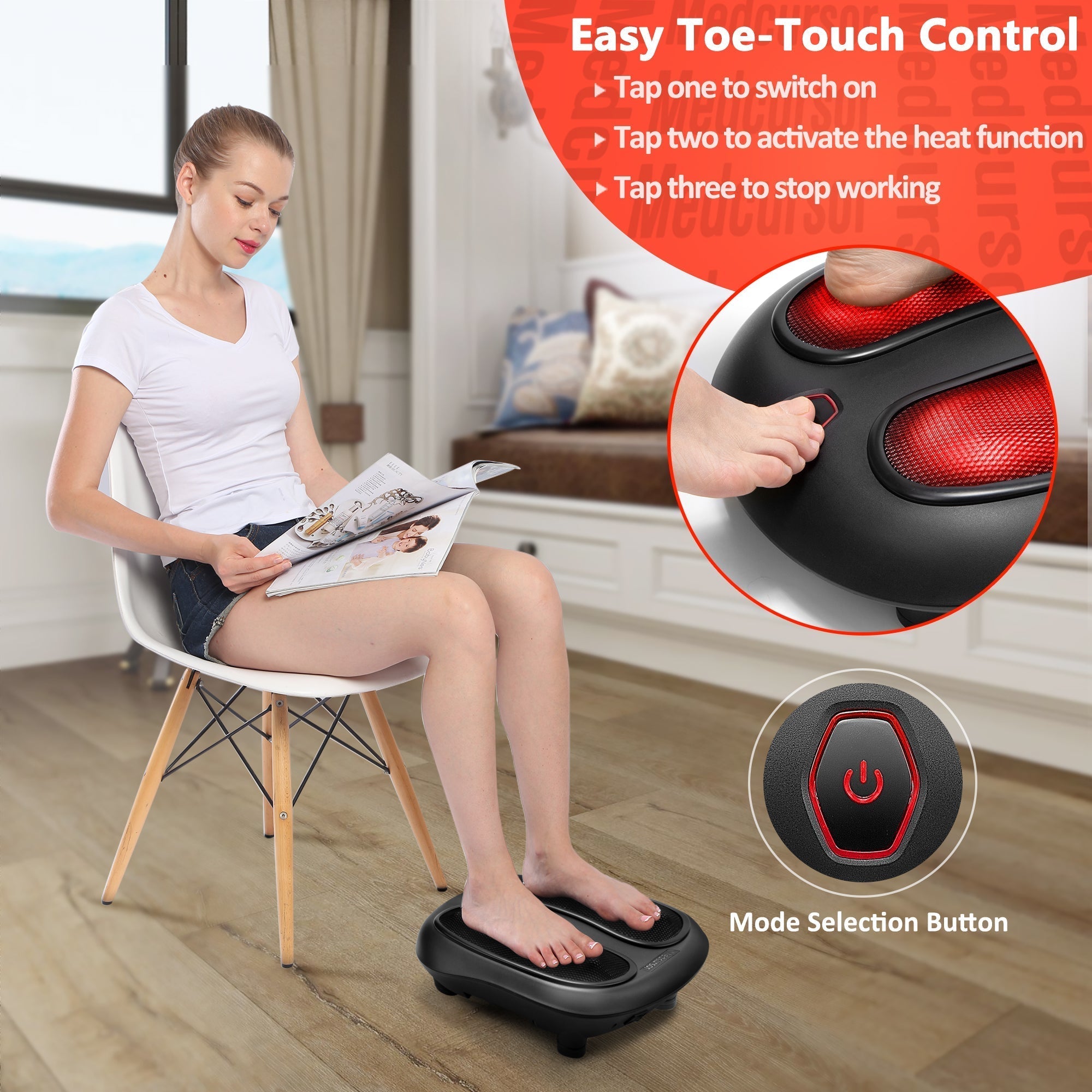 Shiatsu Foot Massager with Built-in Soothing Heat Function