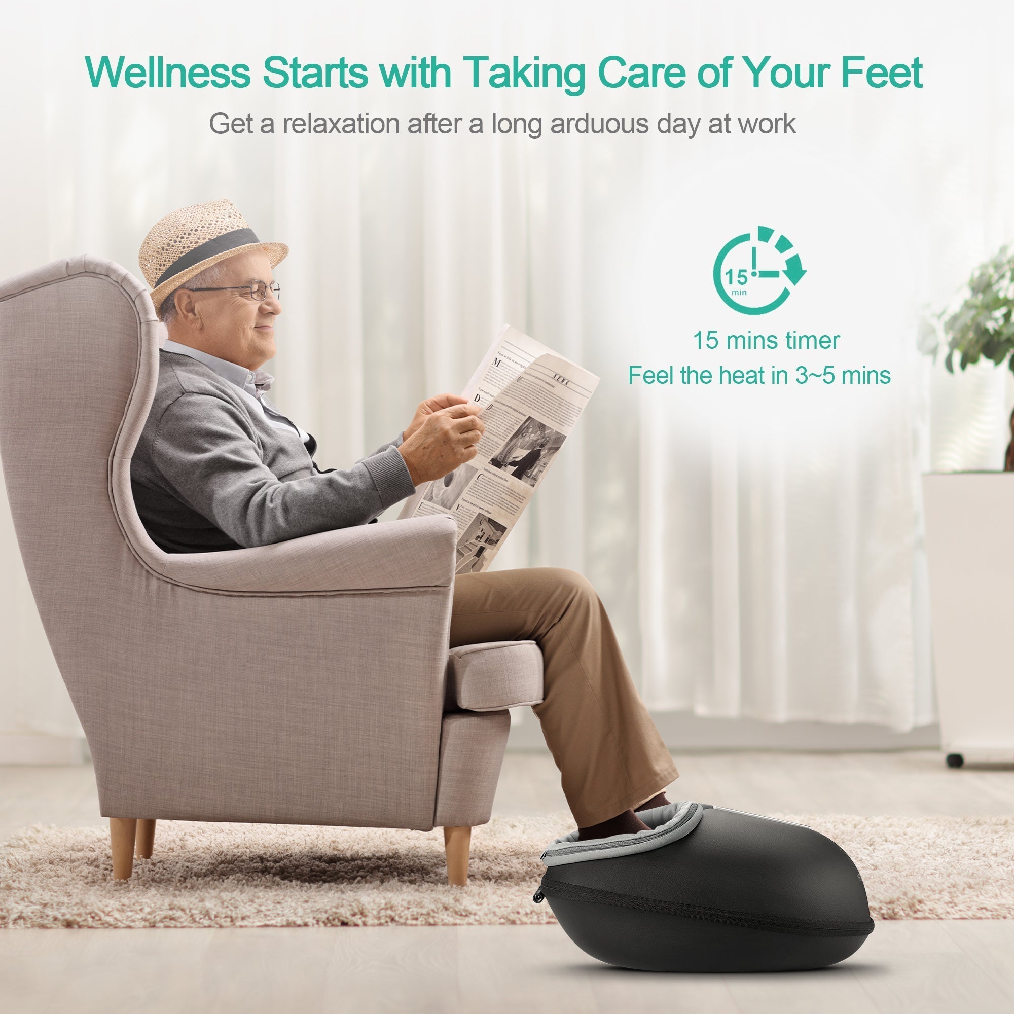 Foot Massager Machine with Heat, Deep Kneading Massager