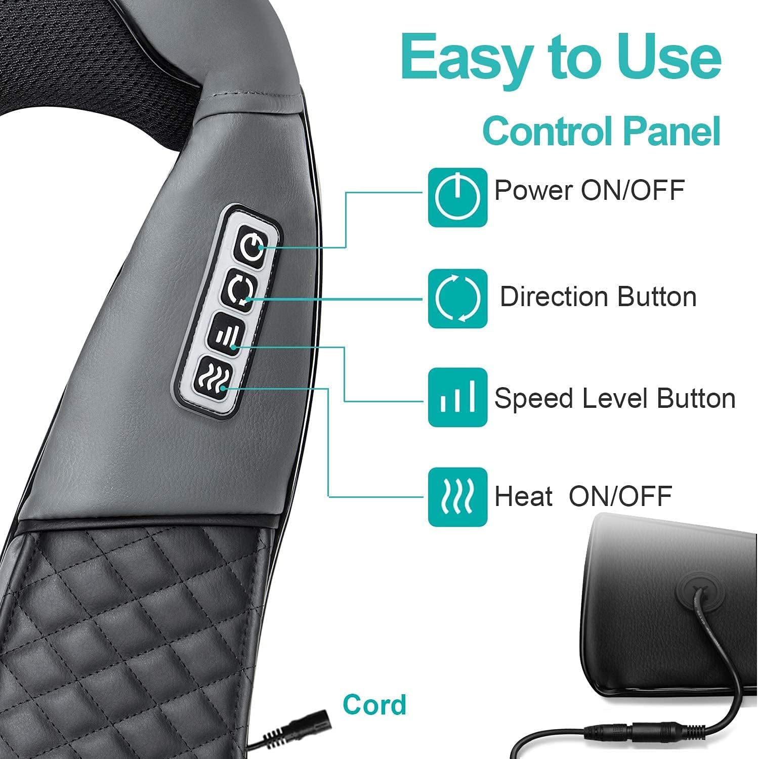 Neck Shoulder Massager with Heat (No Battery)