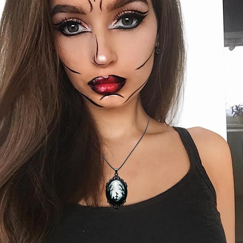 Gothic Necklace as Goth Accessories for Goth Witch Jewelry Costume Party