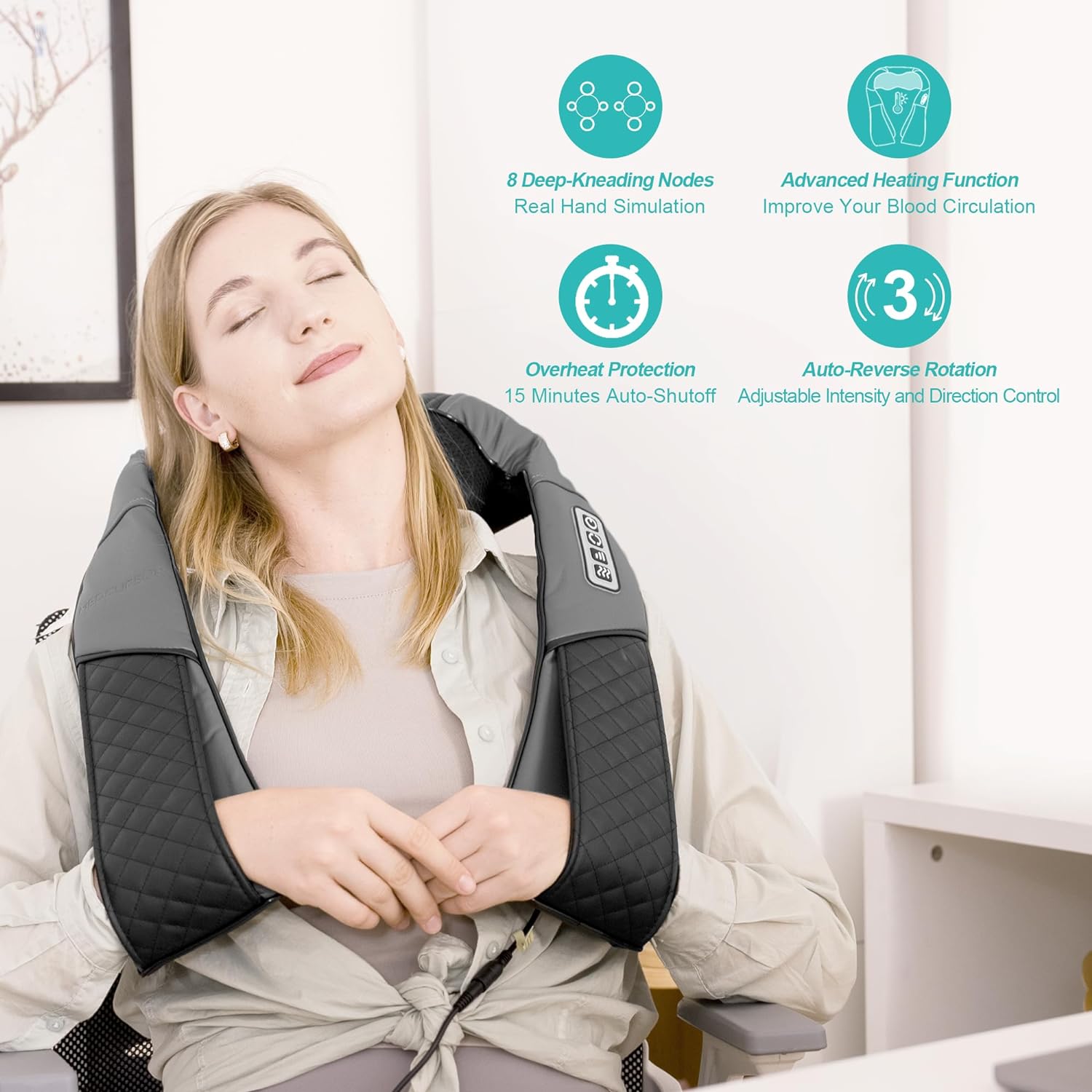 Neck Shoulder Massager with Heat (No Battery)