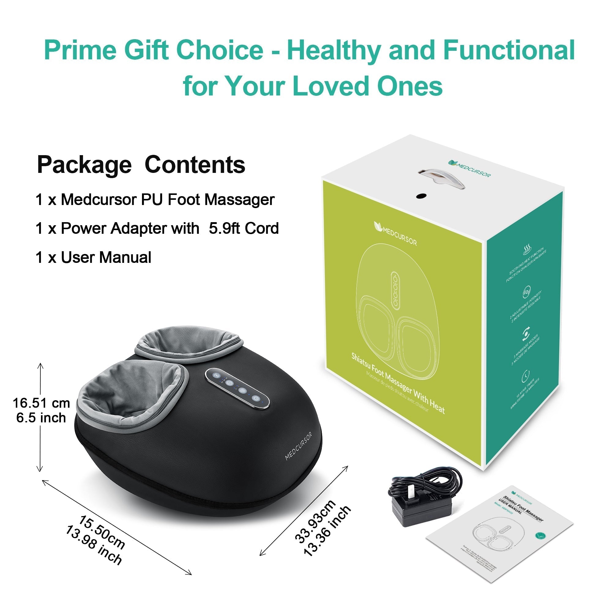 Foot Massager Machine with Heat, Deep Kneading Massager