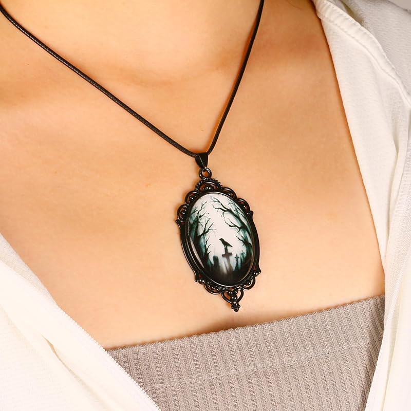 Gothic Necklace as Goth Accessories for Goth Witch Jewelry Costume Party