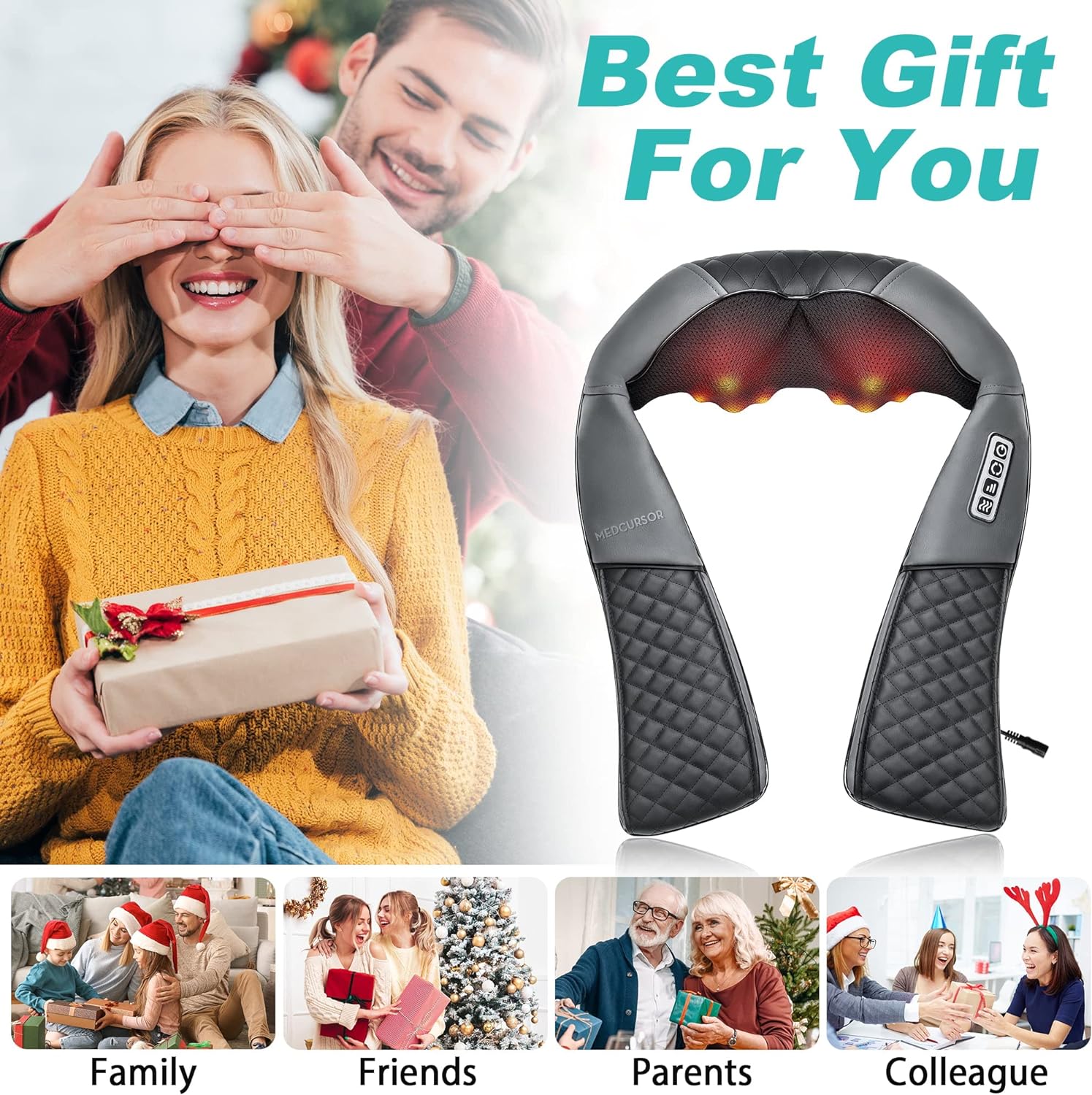 Neck Shoulder Massager with Heat (No Battery)