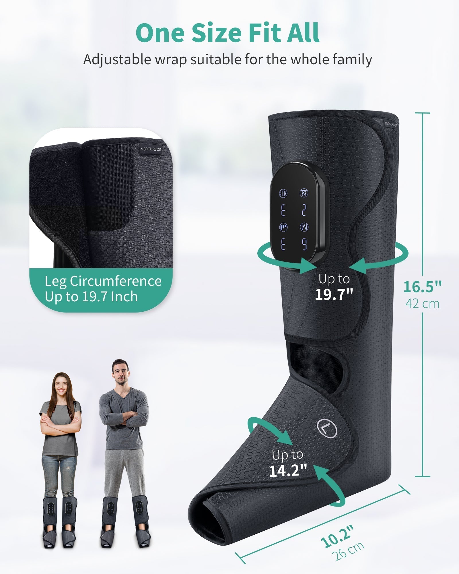 Cordless Foot and Leg Massager with Heat, Rechargeable Leg Massager for Circulation and Pain Relief