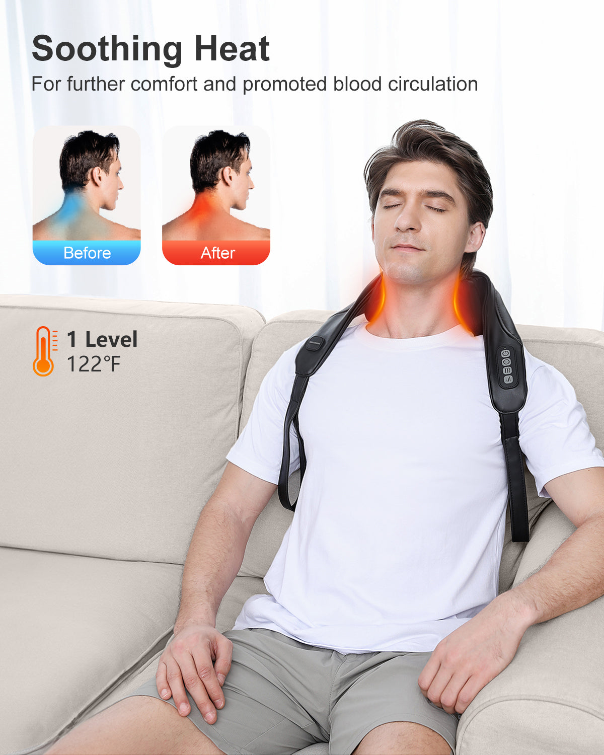 Cordless Neck Shoulder Massager with Heat