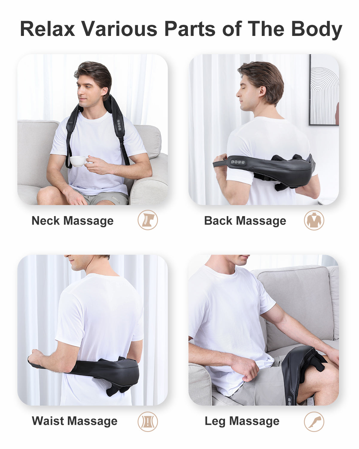 Cordless Neck Shoulder Massager with Heat