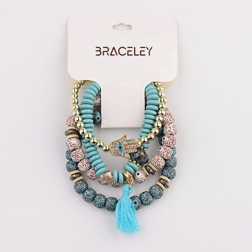 Natural Stone Bead Hand Bracelet