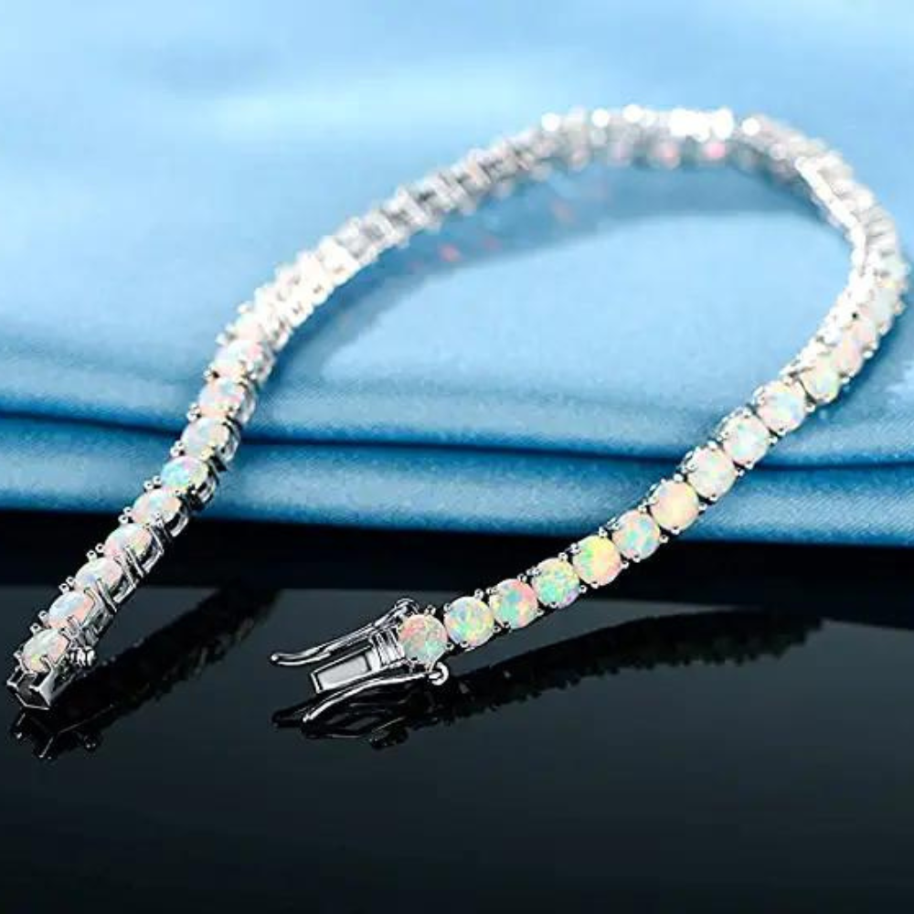 18K Gold Filled Opal Tennis Bracelet