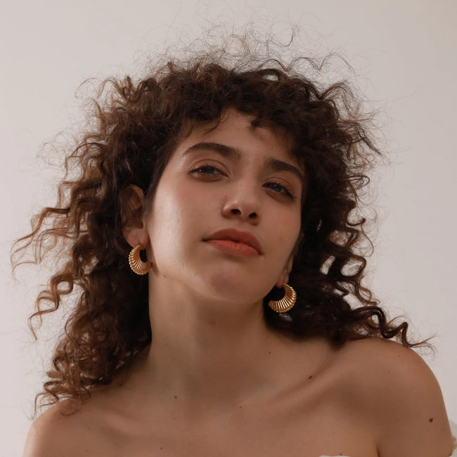 Golden Stud Statement Earrings