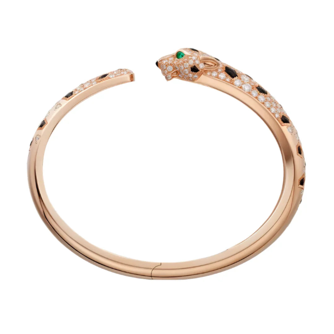 Bracelet Rose Gold Vermeil Emerald Diamond Detail