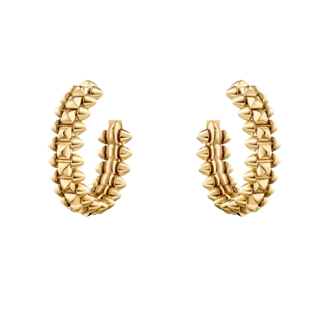 Clash De Style Hoop Earrings Bold Yellow Gold Vermeil Look