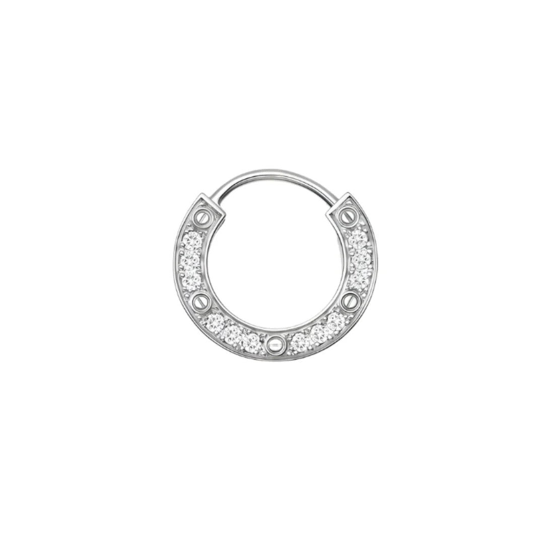 Classic Mini Diamond Stud Earrings in White Gold Vermeil