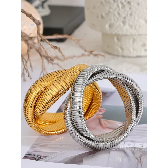 Wide Heavy Metal Stackable Bracelet