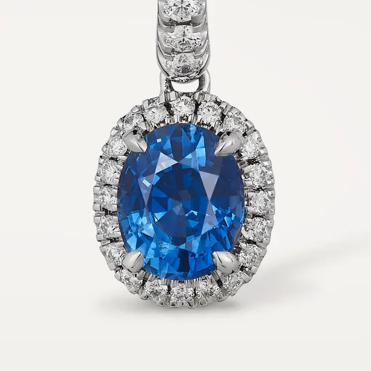 Destinee Sapphire Drop Earrings White Gold