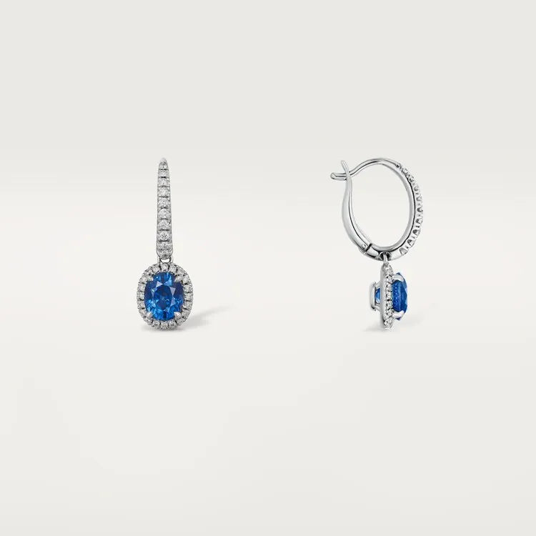 Destinee Sapphire Drop Earrings White Gold