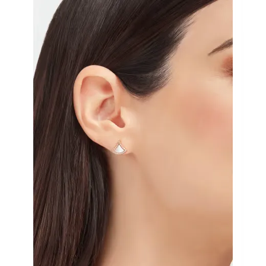 Divas’ Dream Fan-Shaped Earrings with Diamonds & Mother-of-Pearl
