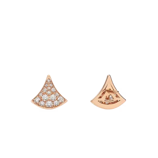 Divas’ Dream Pavé Diamond Stud Earrings in Rose Gold Vermeil