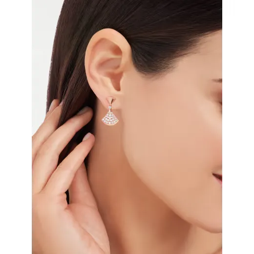 Divas’ Dream Rose Gold Vermeil Earrings with Pavé Diamonds