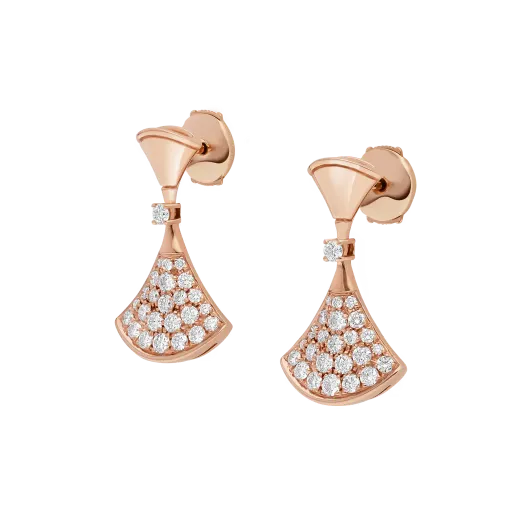 Divas’ Dream Rose Gold Vermeil Earrings with Pavé Diamonds