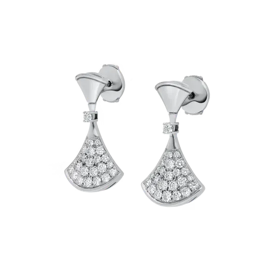 Divas’ Dream White Gold Vermeil Earrings with Pavé Diamonds
