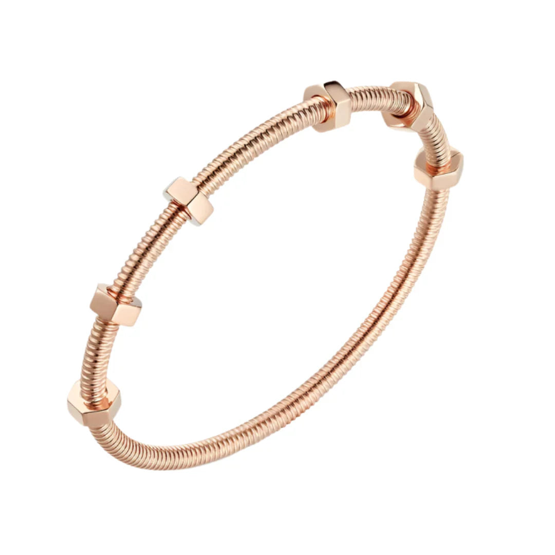 Ecrou Bracelet Rose Gold Vermeil Industrial-Inspired Statement Design