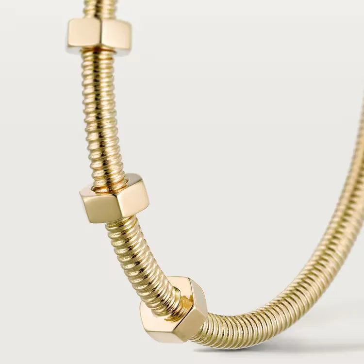 Ecrou Bracelet Yellow Gold Vermeil Industrial-Inspired Bold Design