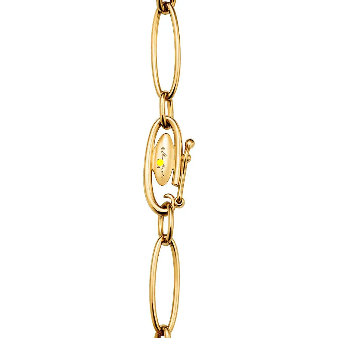 Open Heart Bracelet in Yellow Gold with Diamonds