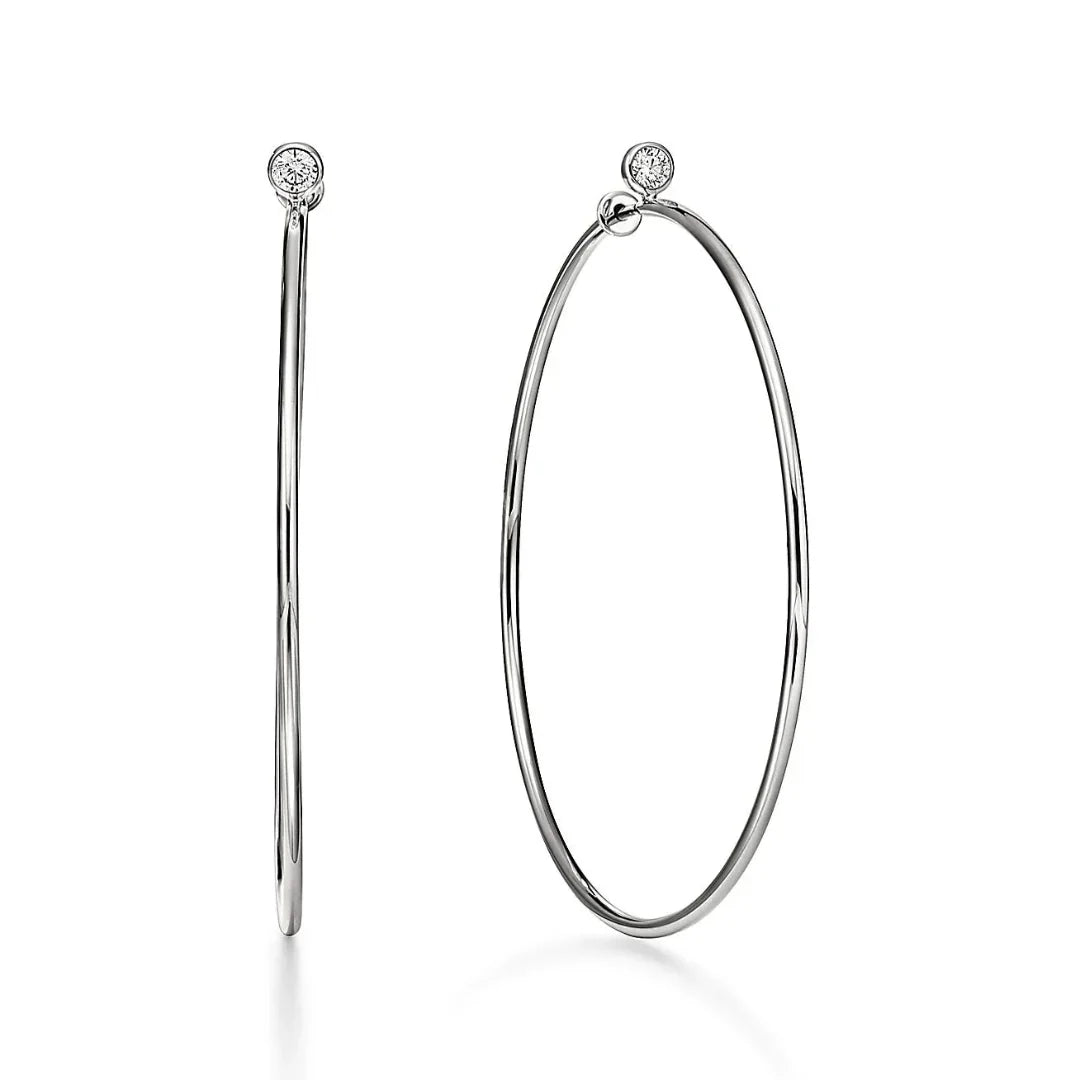 Elsa Peretti White Gold Hoop Earrings