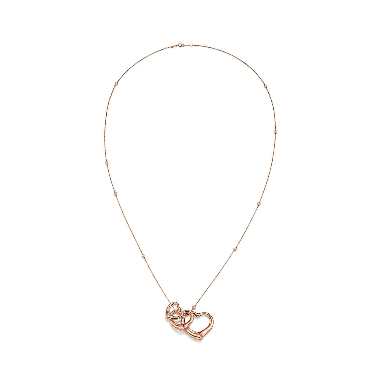Heart Necklace Rose Gold with Diamonds