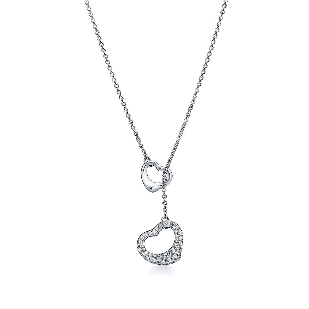 Elsa Peretti Open Heart Necklace with Diamond
