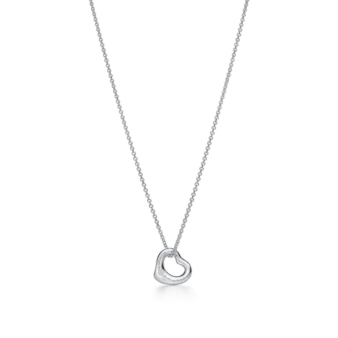 Elsa Peretti Heart Pendant White Gold Full Diamonds