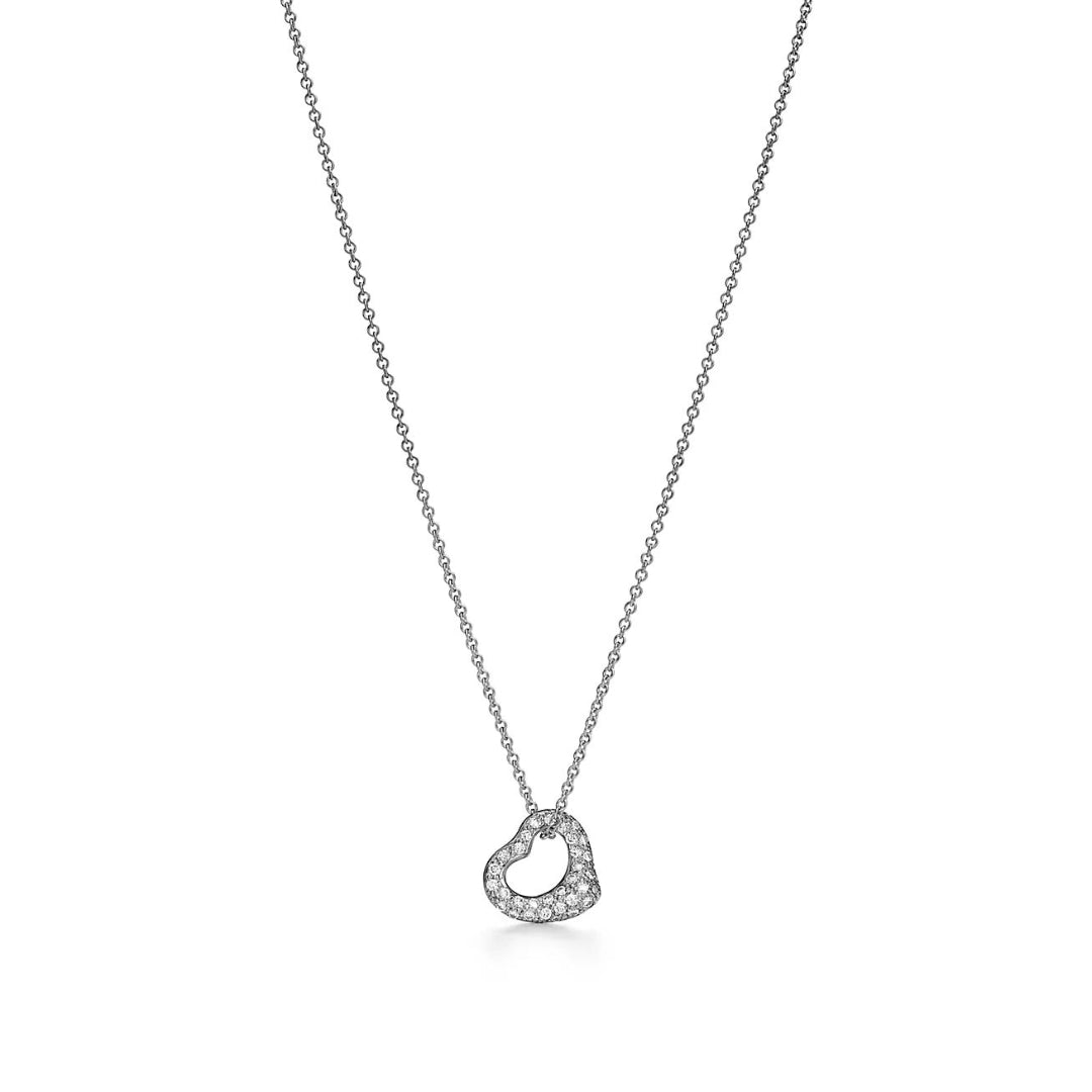 Elsa Peretti Heart Pendant White Gold Full Diamonds